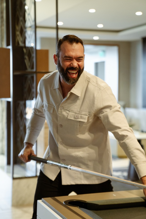 Tiago laughing
